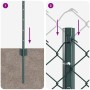 Reja con postes Verde 0.8 x 25 m Acero
