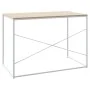 White and oak engineered wood computer desk by vidaXL, Desks - Ref: Foro24-30210, Price: 84,59 €, Discount: %