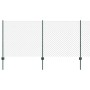Reja con postes Verde 1 x 25 m Acero