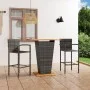Garden bar set 3 pieces gray by vidaXL, Garden sets - Ref: Foro24-3064869, Price: 346,57 €, Discount: %