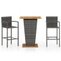 Conjunto de bar para jardín 3 piezas gris de vidaXL, Conjuntos de jardín - Ref: Foro24-3064869, Precio: 379,93 €