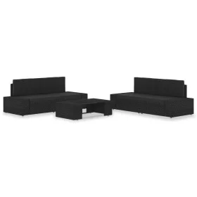Gartenmöbel-Set 5-teilig aus schwarzem synthetischem Rattan von vidaXL, Gartensets - Ref: Foro24-3054575, Preis: 429,56 €, Ra...