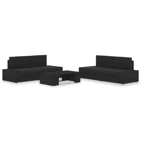 Garden furniture set 5 pieces black synthetic rattan by vidaXL, Garden sets - Ref: Foro24-3054575, Price: 429,56 €, Discount: %