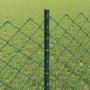 Reja con postes Verde 0.8 x 25 m Acero