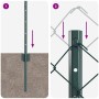 Reja con postes Verde 0.8 x 25 m Acero