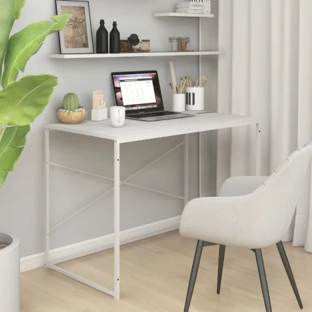 Weißer Computertisch aus Holzwerkstoff, 110 x 60 x 70 cm von vidaXL, Schreibtische - Ref: Foro24-30209, Preis: 105,37 €, Raba...