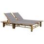 Bamboo lounger with cushions for 2 people by vidaXL, Loungers - Ref: Foro24-3063946, Price: 357,42 €, Discount: %