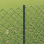 Reja con postes Verde 1 x 25 m Acero