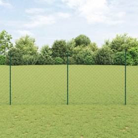 Reja con postes Verde 1.4 x 25 m Acero