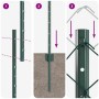Reja con postes Verde 1.4 x 25 m Acero