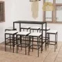 Garden table and high stools and cushions 9 pcs black PE rattan by vidaXL, Garden sets - Ref: Foro24-3064826, Price: 382,24 €...