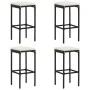 Garden table and high stools and cushions 9 pcs black PE rattan by vidaXL, Garden sets - Ref: Foro24-3064826, Price: 382,24 €...