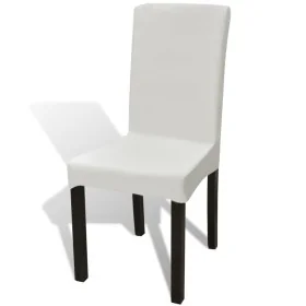 Straight elastic chair cover 6 units cream by vidaXL, Covers - Ref: Foro24-130380, Price: 28,93 €, Discount: %
