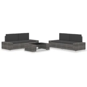 5-piece synthetic rattan garden furniture set in gray by vidaXL, Garden sets - Ref: Foro24-3054599, Price: 461,12 €, Discount: %