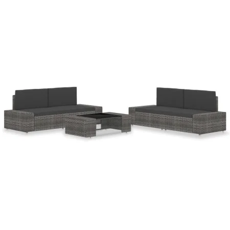 5-piece synthetic rattan garden furniture set in gray by vidaXL, Garden sets - Ref: Foro24-3054599, Price: 461,12 €, Discount: %