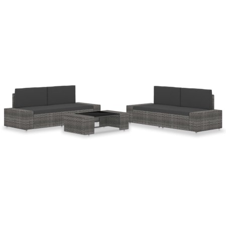 5-teiliges Gartenmöbel-Set aus synthetischem Rattangrau von vidaXL, Gartensets - Ref: Foro24-3054599, Preis: 453,23 €, Rabatt: %