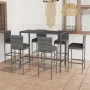 7-piece garden bar furniture set and gray synthetic rattan cushions by vidaXL, Garden sets - Ref: Foro24-3064835, Price: 533,...