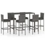7-piece garden bar furniture set and gray synthetic rattan cushions by vidaXL, Garden sets - Ref: Foro24-3064835, Price: 533,...