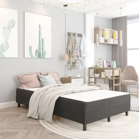 Boxspringbett dunkelgrauer Stoff 120x200 cm von vidaXL, Betten und Lattenroste - Ref: Foro24-3054707, Preis: 325,54 €, Rabatt: %