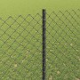 Reja con postes Gris 1.6 x 10 m Acero