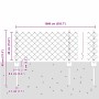 Reja con postes Gris 0.4 x 10 m Acero
