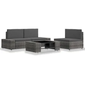Gartenmöbel-Set 4-teilig aus grauem synthetischem Rattan von vidaXL, Gartensets - Ref: Foro24-3054601, Preis: 379,31 €, Rabat...