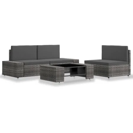 Gartenmöbel-Set 4-teilig aus grauem synthetischem Rattan von vidaXL, Gartensets - Ref: Foro24-3054601, Preis: 378,49 €, Rabat...
