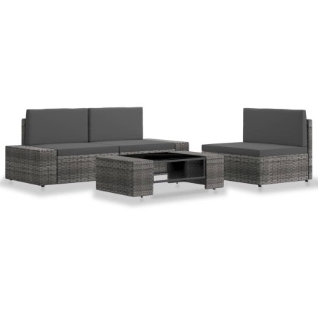 Gartenmöbel-Set 4-teilig aus grauem synthetischem Rattan von vidaXL, Gartensets - Ref: Foro24-3054601, Preis: 364,32 €, Rabat...