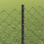 Reja con postes Gris 0.8 x 10 m Acero