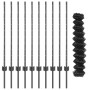 Reja con postes Gris 1 x 10 m Acero
