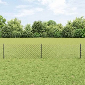 Reja con postes Gris 0.4 x 25 m Acero