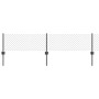 Reja con postes Gris 0.4 x 25 m Acero