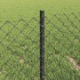 Reja con postes Gris 0.4 x 25 m Acero