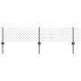 Reja con postes Gris 0.4 x 25 m Acero