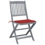 Sillas de jardín plegables 4 uds cojines madera maciza acacia von vidaXL, Gartenstühle - Ref: Foro24-3064569, Preis: 214,47 €...