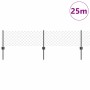 Reja con postes Gris 0.4 x 25 m Acero