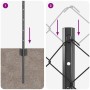 Reja con postes Gris 0.4 x 25 m Acero