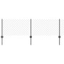 Reja con postes Gris 0.6 x 25 m Acero