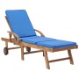 Sonnenliegen mit Kissen, 2 Stück, massives blaues Teakholz von vidaXL, Liegen - Ref: Foro24-3054636, Preis: 480,98 €, Rabatt: %