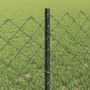 Reja con postes Gris 0.6 x 25 m Acero