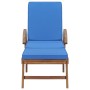 Sun loungers with cushion 2 pcs solid blue teak wood by vidaXL, Loungers - Ref: Foro24-3054636, Price: 480,98 €, Discount: %