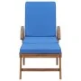 Sun loungers with cushion 2 pcs solid blue teak wood by vidaXL, Loungers - Ref: Foro24-3054636, Price: 462,97 €, Discount: %