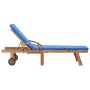 Sonnenliegen mit Kissen, 2 Stück, massives blaues Teakholz von vidaXL, Liegen - Ref: Foro24-3054636, Preis: 480,98 €, Rabatt: %