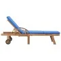 Sun loungers with cushion 2 pcs solid blue teak wood by vidaXL, Loungers - Ref: Foro24-3054636, Price: 462,97 €, Discount: %