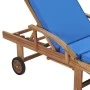 Sun loungers with cushion 2 pcs solid blue teak wood by vidaXL, Loungers - Ref: Foro24-3054636, Price: 462,97 €, Discount: %