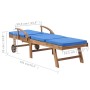 Sonnenliegen mit Kissen, 2 Stück, massives blaues Teakholz von vidaXL, Liegen - Ref: Foro24-3054636, Preis: 480,98 €, Rabatt: %