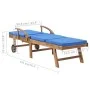 Sun loungers with cushion 2 pcs solid blue teak wood by vidaXL, Loungers - Ref: Foro24-3054636, Price: 462,97 €, Discount: %