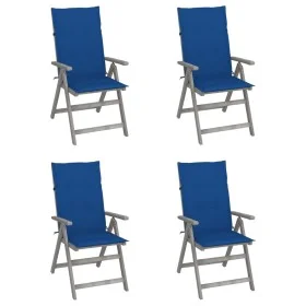 Reclining garden chairs 4 pcs solid acacia wood cushions by vidaXL, Garden chairs - Ref: Foro24-3065387, Price: 277,01 €, Dis...