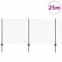 Reja con postes Gris 1 x 25 m Acero