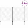 Reja con postes Gris 1.4 x 25 m Acero